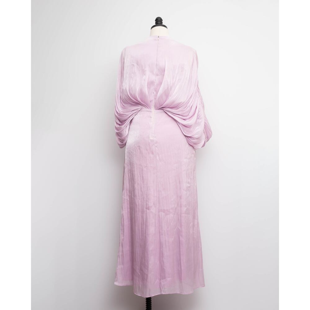 Badgley Mischka Pink Drape Dolman Gown Size 12 - Picture 7 of 9